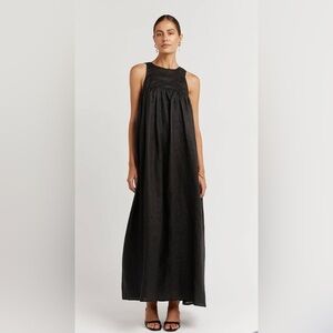 DISSH Bale Black Linen MIDI Dress
